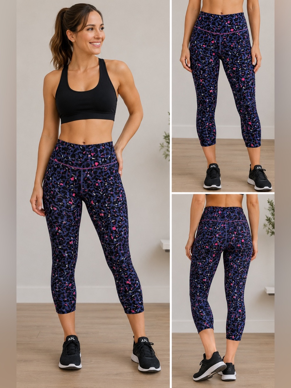 Calvin Klein Performance Leopard Print Crop Leggings Women’s Large L